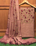 Pure Khaddi Cotton Linen Embroidery Work Unstitched Suit.