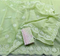 Kota Doria Embrodiery Work Saree With Blouse