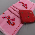 Kota-Doria Saree with Blouse and embroidery work