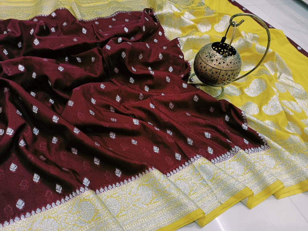 Banarasi Handloom Weaved Khaddi Semi  Georgette Saree with Zari Work