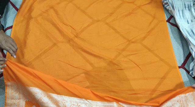 Handloom Weaved georgette Silk Banarasi Saree with Running Blouse
