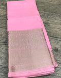 Pure Banarasi Linen Silk Border Saree With Blouse