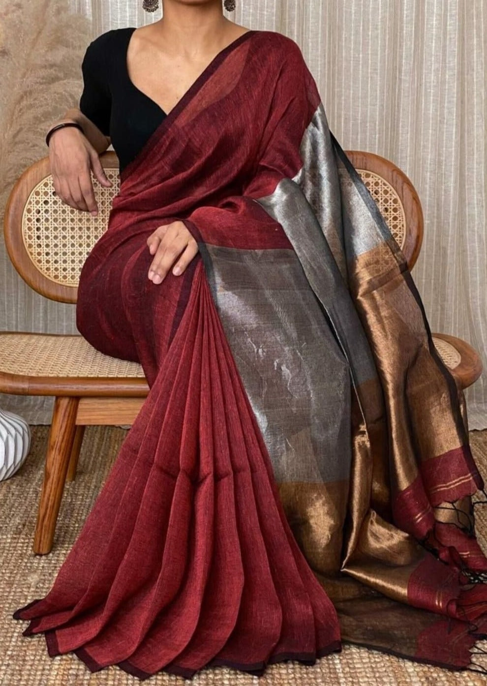 Bengal khaddi Cotton Silk Saree