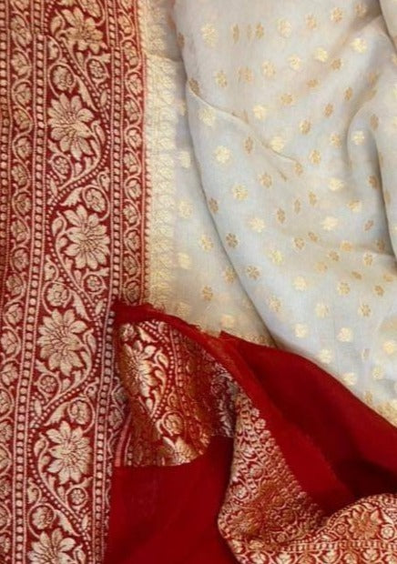 Banarasi Semi Georgette Silk Saree with blouse