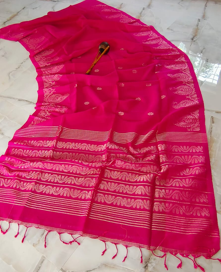 Pure Linen By Line Saree With Running Blouse