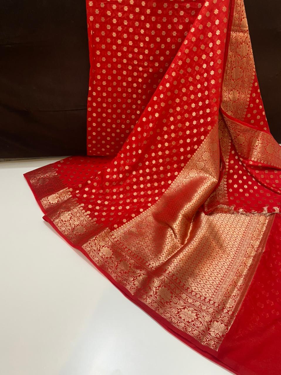 Banarasi Georgette Soft Silk Saree with blouse