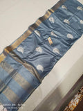 Pure Tussar- Moonga Hand Embroidered Saree With Running Blouse