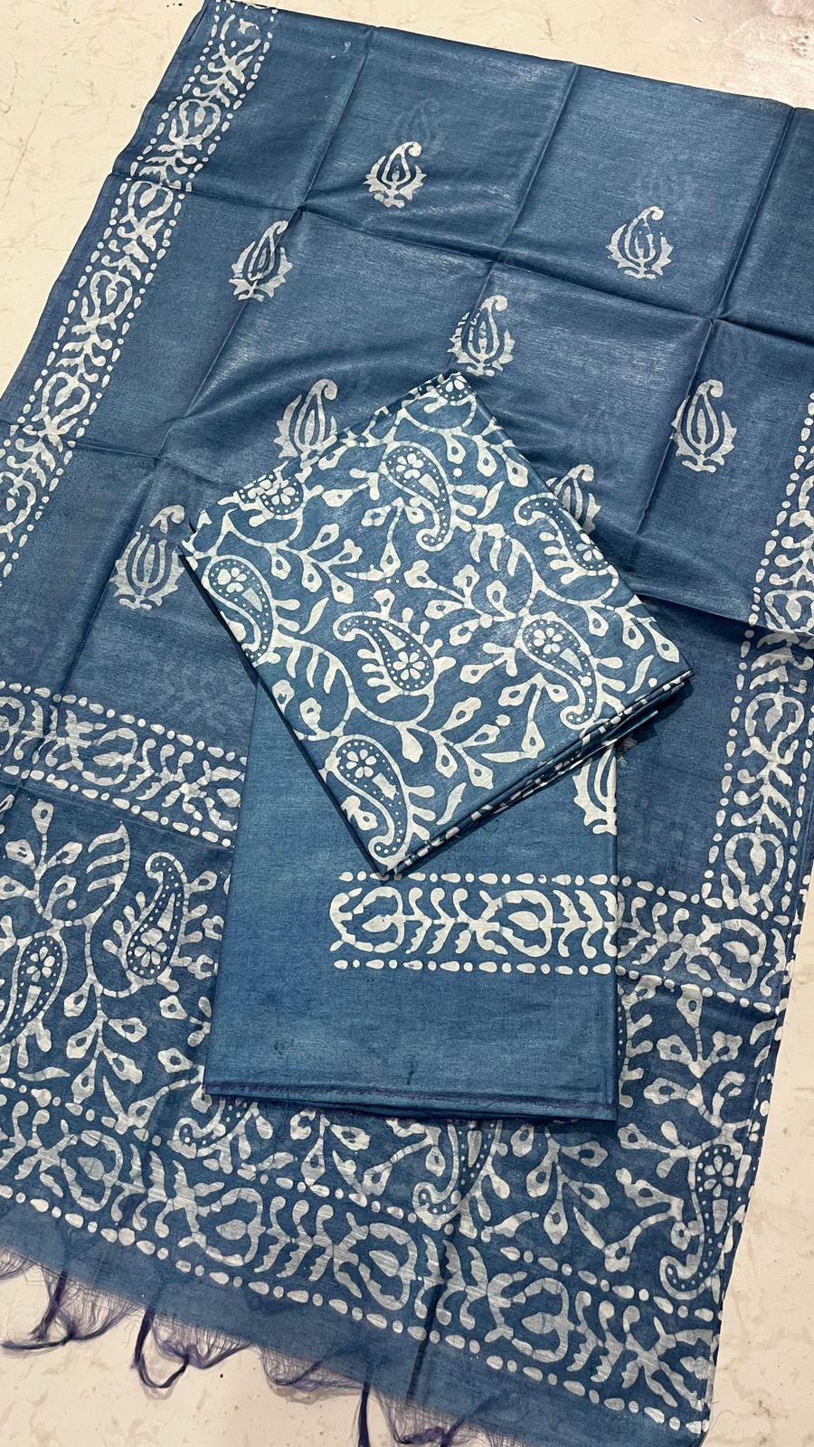 Pure Batik Print Katan Silk Unstitched Suit.