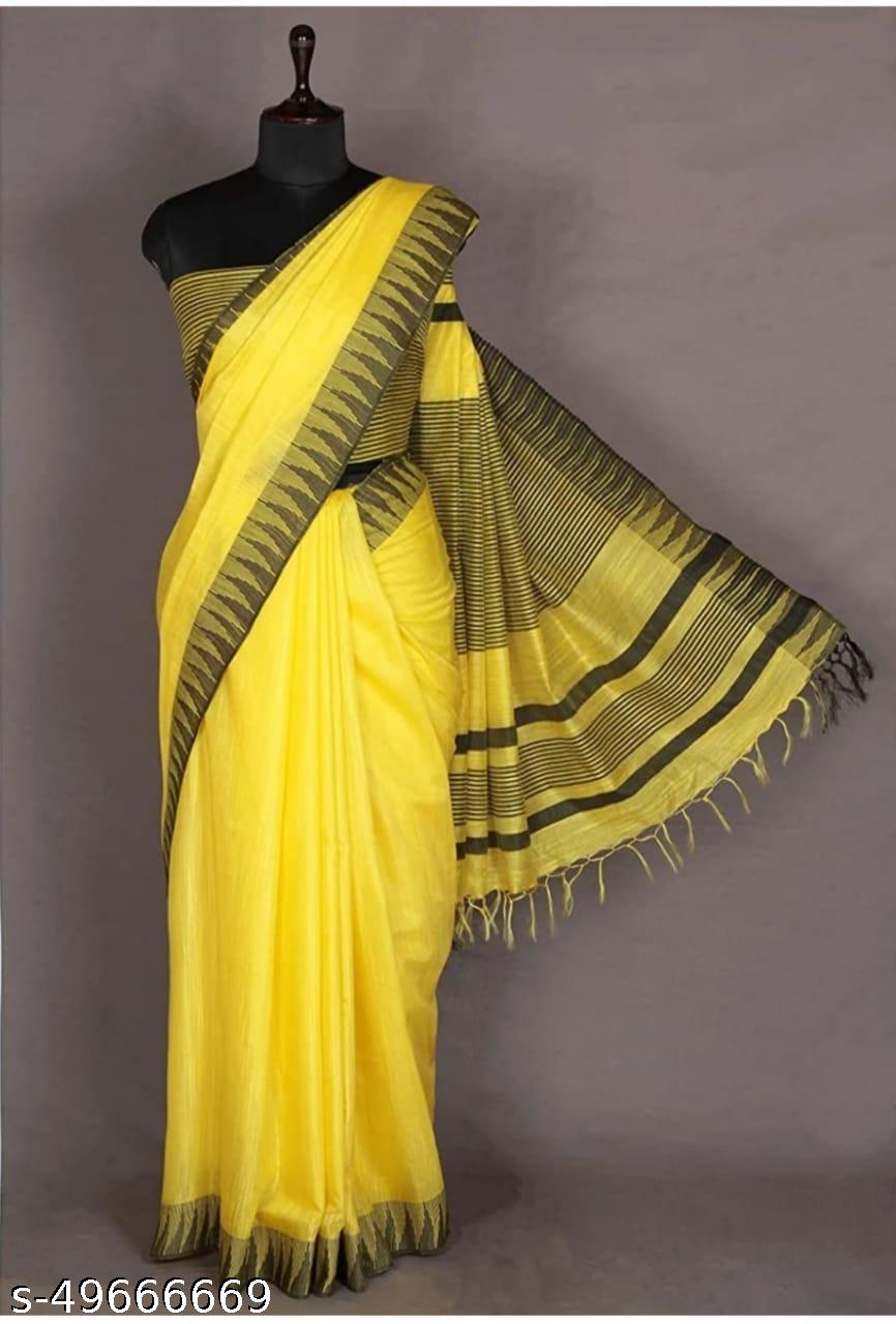Pure Tissue Linen Saree with Running Blouse