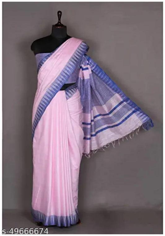 Pure Tissue Linen Saree with Running Blouse