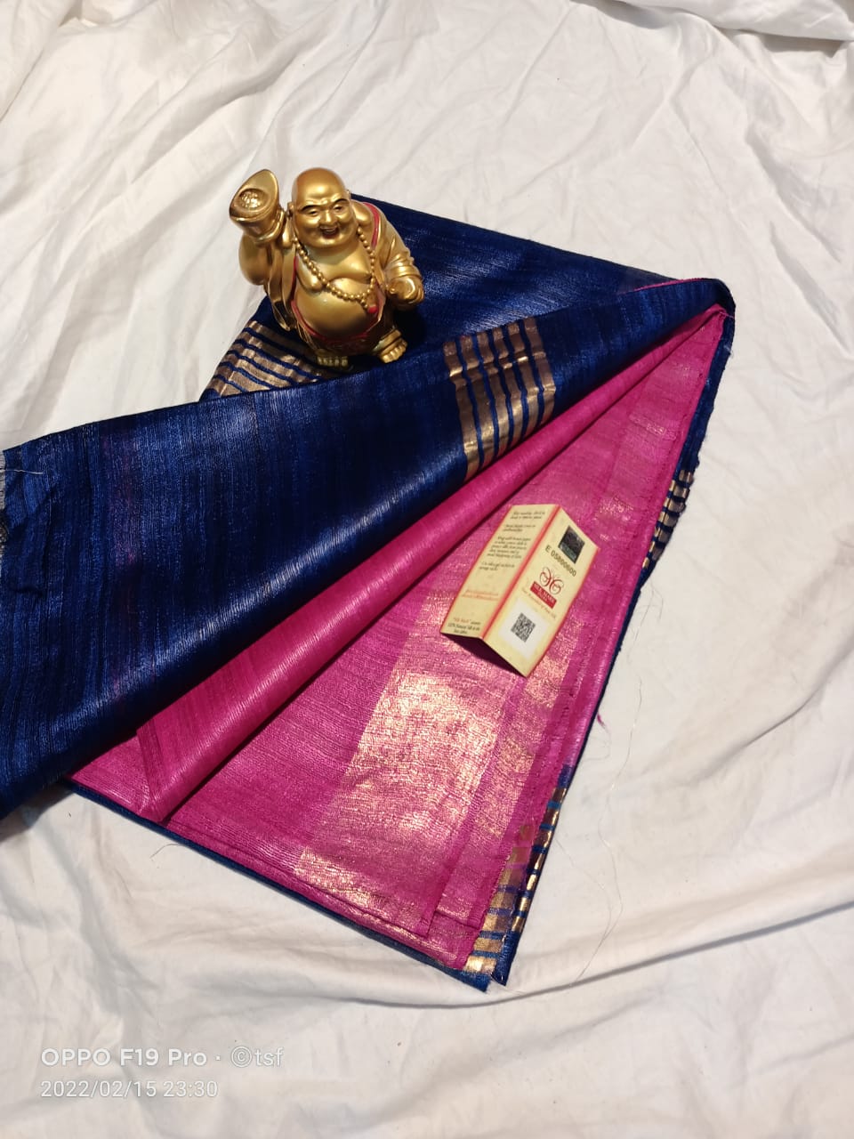 Pure Tussar- Ghicha Silk Hand weaving Saree With Running Blouse