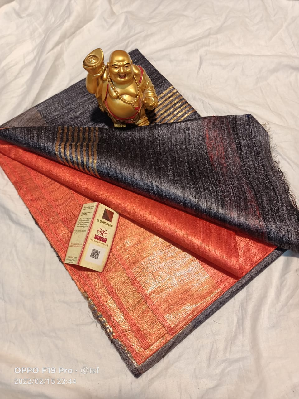 Pure Tussar- Ghicha Silk Hand weaving Saree With Running Blouse