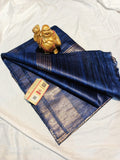 Pure Tussar- Ghicha Silk Hand weaving Saree With Running Blouse