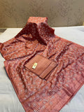 Pure Desi Tussar By Tussar Silk Embroidery Work Saree With Running Blouse.