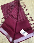 Pure Cotton Silk Mangalagiri Saree With Running Blouse .