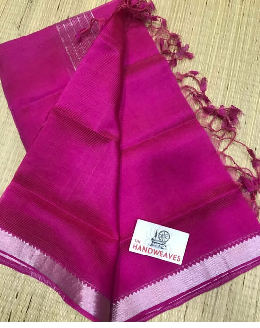 Pure Cotton Silk Mangalagiri Saree With Running Blouse .