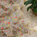 Kota-Doria Unstitched Suit with Embroidey Work