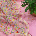 Kota-Doria Unstitched Suit with Embroidey Work