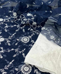 Kota-Doria Unstitched Suit with Embroidery Work