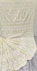 Pure Chiffon Georgette Chikankari Hand-work Saree With Running Blouse