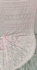 Pure Chiffon Georgette Chikankari Hand-work Saree With Running Blouse