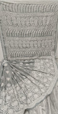 Pure Chiffon Georgette Chikankari Hand-work Saree With Running Blouse