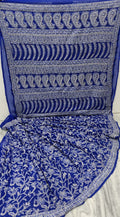 Pure Chiffon Georgette Chikankari Hand-work Saree With Running Blouse