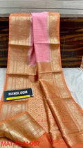 Handloom Weaved Pure Matka Silk Banarasi Saree with Running Blouse