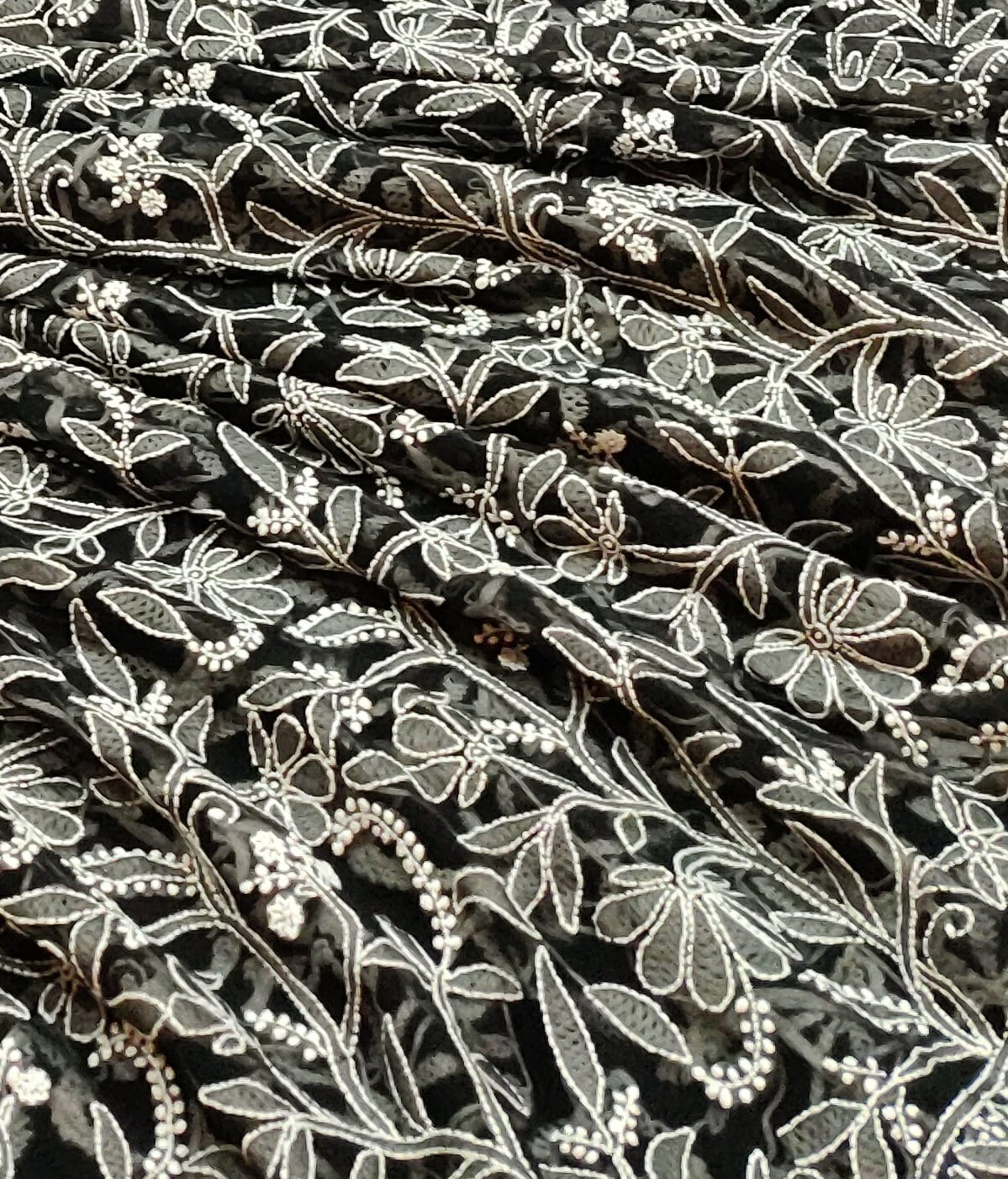 Pure Georgette Chikankari Hand-work Saree With Running Blouse