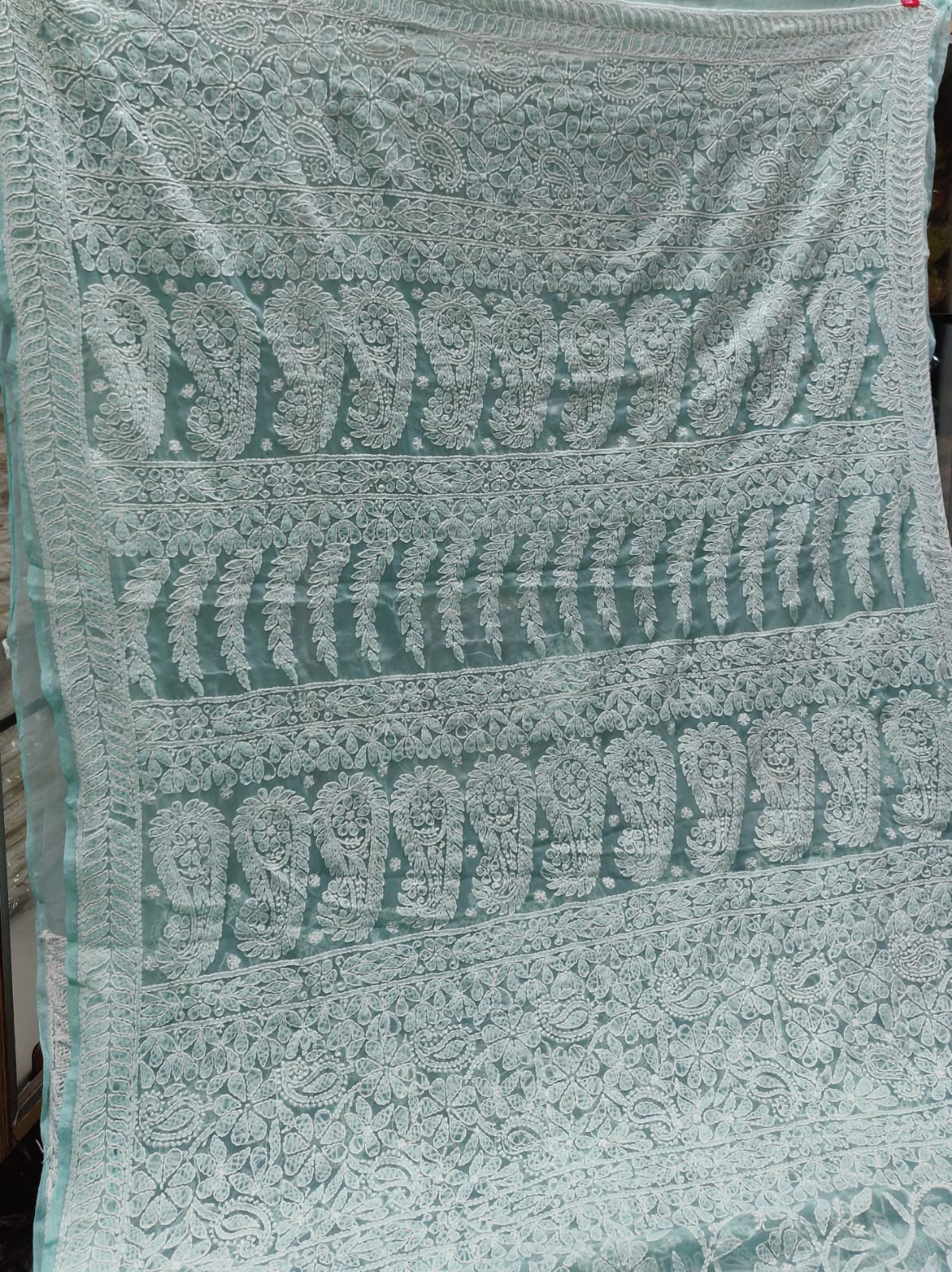 Pure Georgette Chikankari Hand-work Saree With Running Blouse