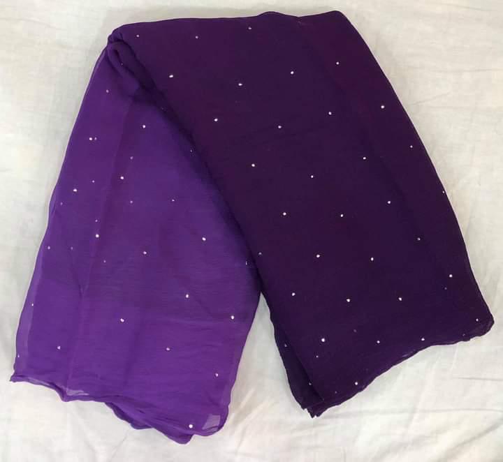 Pure jaipuri chiffon saree with beautiful mukaish work