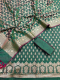 Pure Banarasi Silk Unstitched Suit With Jaal Dupatta