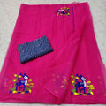 Pure Kota-Doria Saree with Blouse and Embroidery Work