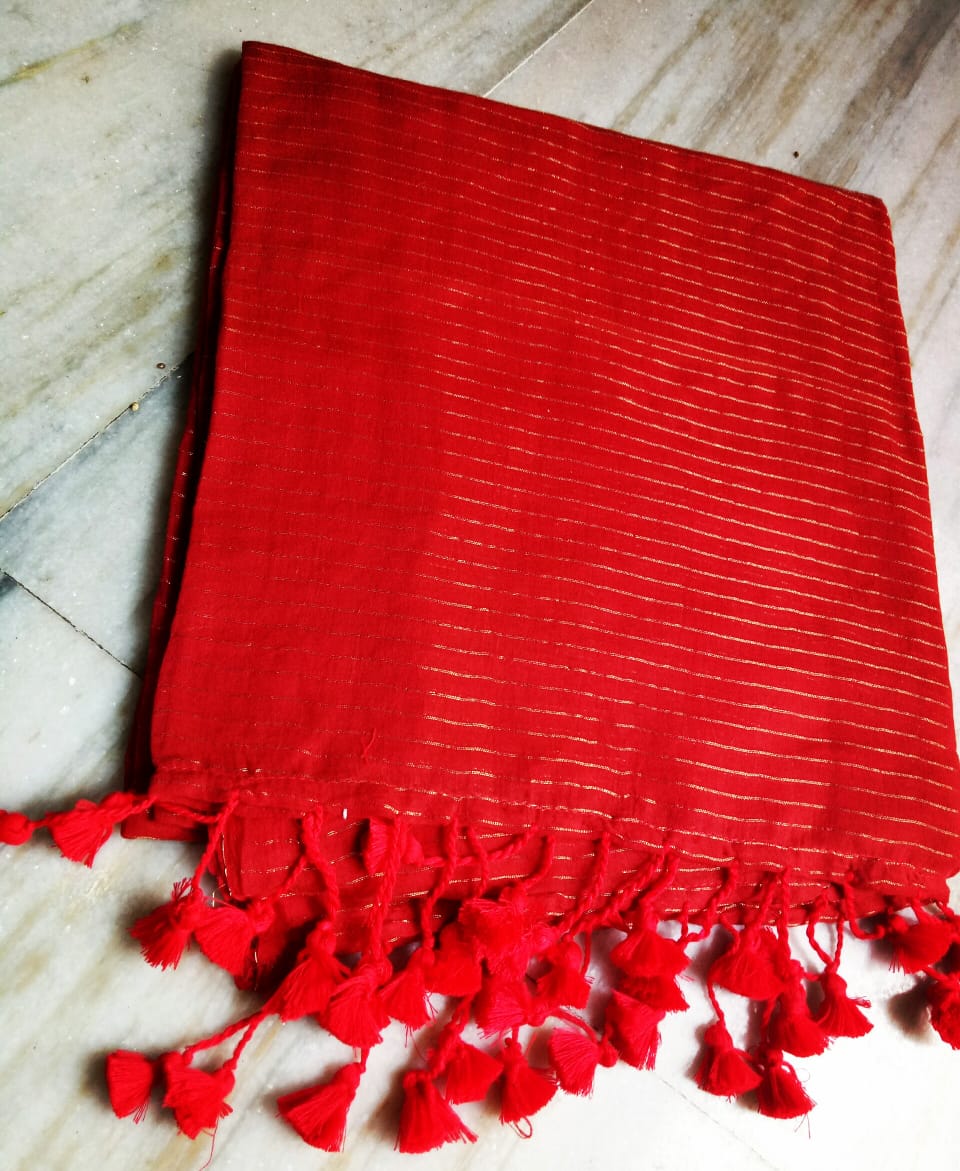 Pure Cotton Saree With Running Blouse